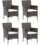 vidaXL Garten-Essst&uuml;hle 4 Stk. Poly Rattan Braun