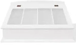 vidaXL Besteckschublade, MDF, Wei&szlig;, Barocker Stil, 4 Ablagef&auml;chern, mit Glasdeckel