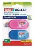 Tesa Roller Korrigieren ecoLogo, Blau, Pink, 6 m, 5 mm, 100%, Sichtverpackung, 2