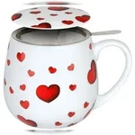 K&ouml;nitz Porzellan Becher mit Sieb und Deckel, Little Hearts