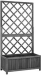 vidaXL Garten-Spalier mit Blumenkasten Schwarz 70x30x135 cm Tannenholz
