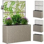 CASARIA&reg; Blumenkasten Pflanztopf mit Rankgitter creme
