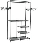 vidaXL Kleiderst&auml;nder Stahl und Vliesstoff 87x44x158 cm Schwarz