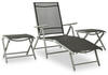 vidaXL 3-tlg. Garten-Lounge-Set Textilene und Aluminium Silbern