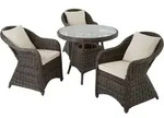 tectake Aluminium Rattan Sitzgruppe Z&uuml;rich 3+1 Grau
