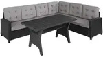 tectake Rattan Lounge Catania Schwarz