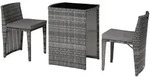 tectake Aluminium Rattanset Bistro Hamburg Grau