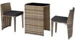 tectake Aluminium Rattanset Bistro Hamburg Natur