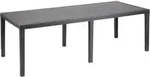 PROGARDEN Tisch Resin Ratan Harz Tisch Anthrazit Prinz 220x90 cm.
