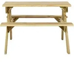 vidaXL Picknicktisch mit B&auml;nken 110x123x73 cm Kiefernholz Impr&auml;gniert