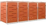 vidaXL M&uuml;lltonnenbox f&uuml;r 4 Tonnen 276,5x77,5x112,5 cm Edelstahl