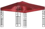 vidaXL Pavillon mit LED-Lichterkette 3x3 m Weinrot
