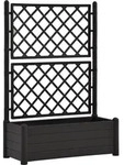 vidaXL Pflanzk&uuml;bel mit Spalier 100x43x142 cm PP Anthrazit
