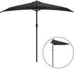 vidaXL Balkon-Sonnenschirm Alu-Mast Schwarz 270x144x222cm Halbrund