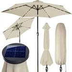 Kingsleeve Sonnenschirm 300 cm mit LED Beleuchtung UV Schutz 80+ Schutzh&uuml;lle 