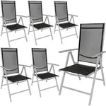 tectake Klappbare Gartenst&uuml;hle mit verstellbarer Lehne, Netzgewebe - 6er Set
