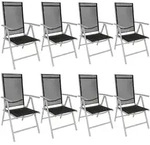 tectake Klappbare Gartenst&uuml;hle mit verstellbarer Lehne, Netzgewebe - 8er Set