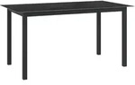 vidaXL Gartentisch Schwarz 150x90x74 cm Aluminium und Glas
