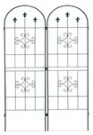 Relaxdays Rankgitter 2er Set, Metall, 180 x 50 cm, Vintage Rankhilfe Garten,