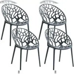 CLP 4er Set Gartenst&uuml;hle Hope Kunststoff HBT: 80x59x60 cm anthrazit