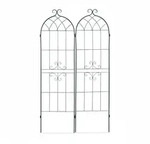 Relaxdays Rankgitter 2er Set, Metall, 180 x 50 cm, Vintage Rankhilfe Garten,