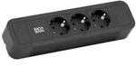 Bachmann Steckdosenleiste PRIMO 2 ALU, 3-fach, schwarz, 2,0m, ohne Schalter