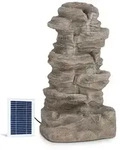 Blumfeldt Stonehenge XL Solarbrunnen LED-Beleuchtung Polyresin Li-Ionen-Akku...