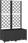 vidaXL Garten-Pflanzgef&auml;&szlig; mit Spalier Schwarz 80 x 40 x 136 cm PP
