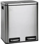 SVITA TM2X15 M&uuml;lleimer 30 M&uuml;lltrennsystem Abfalleimer mit F&auml;chern Silber