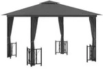 vidaXL Pavillon mit Seitenw&auml;nden & Doppeldach 3x3 m Anthrazit