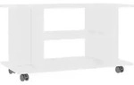 vidaXL TV-Schrank mit Rollen Wei&szlig; 80x40x45 cm Holzwerkstoff