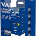 Varta Batterie Alkaline, Mignon, AA, LR06, 1.5V Longlife Power, Retail Box (40-Pack)
