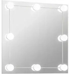 vidaXL Wandspiegel mit LED-Beleuchtung Quadratisch Glas
