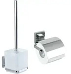 WENKO Vacuum-Loc&reg; WC-Set Mod. Quadro 2-teilig Edelstahl