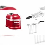 KitchenAid Set 1, Toaster + Br&ouml;tchenaufsatz Artisan 5KMT2204 Empire Rot