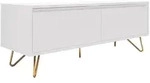 SalesFever Lowboard aus MDF | 1 Schublade und 1 Klappfach | Beine Metall mit