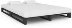 vidaXL Palettenbett Grau Massivholz Kiefer 140&times;200 cm