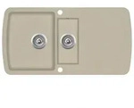 Granitsp&uuml;le Doppelbecken 4 | vidaXL : Farbe - Beige