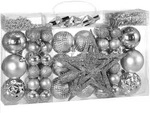 Casaria Weihnachtskugeln Christbaumschmuck - 66er Set - silber