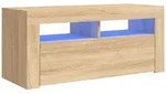 vidaXL TV-Schrank mit LED-Leuchten Sonoma-Eiche 90x35x40 cm