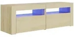 vidaXL TV-Schrank mit LED-Leuchten Sonoma-Eiche 120x35x40 cm
