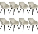 tectake Esszimmerstuhl Marilyn Samtoptik, schwarze Stuhlbeine - 8er Set...