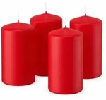 4er Set Adventskranzkerzen Rot 100 x 48 mm | Wiedemann Kerzen