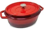 Klarstein Podolica Br&auml;ter 5,5 Ltr Kasserolle Gusseisen Emaille oval zwei...
