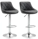 CLP 2er Set Barhocker Lazio Kunstleder schwarz