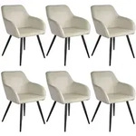 tectake 6 Esszimmerstuhl Marilyn Samtoptik Polyester Stahl 58x62x82 cm...