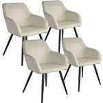 tectake Esszimmerstuhl Marilyn Samtoptik, schwarze Stuhlbeine - 4er Set...