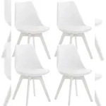 CLP 4er Set Esszimmerstuhl Linares wei&szlig;/wei&szlig;/Kunststoff
