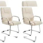 CLP 2er Set Freischwinger Attila Stoff creme