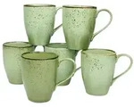 CreaTable Nature Collection Gr&uuml;n Kaffeebecher 6-tlg Steinzeug